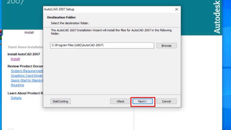 Tải AutoCAD 2007: Hướng Dẫn Cài Máy Cấu Hình Thấp 21 Bấm next