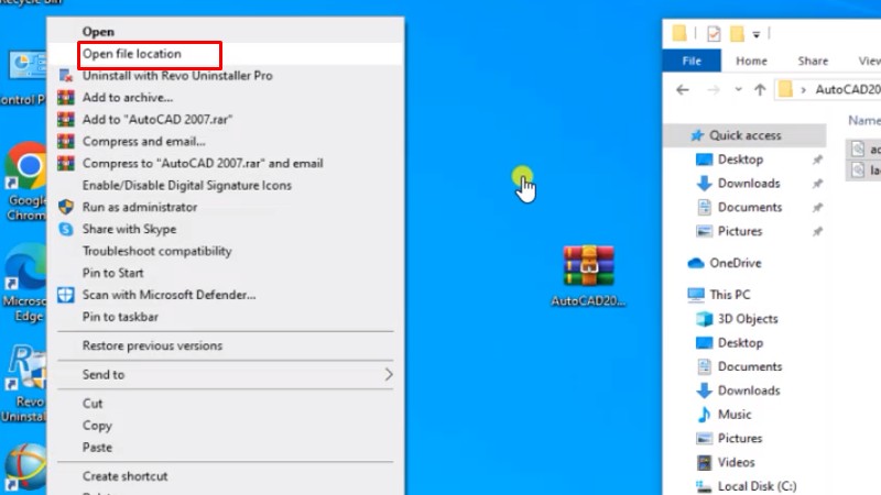 Tải AutoCAD 2007: Hướng Dẫn Cài Máy Cấu Hình Thấp 26 Chuột phải vào icon autocad 2007 và chọn như hình