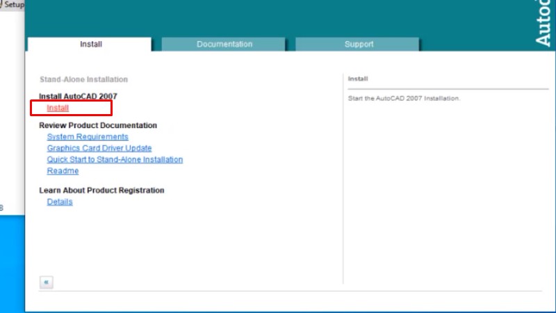 Tải AutoCAD 2007: Hướng Dẫn Cài Máy Cấu Hình Thấp 13 bấm vào Install