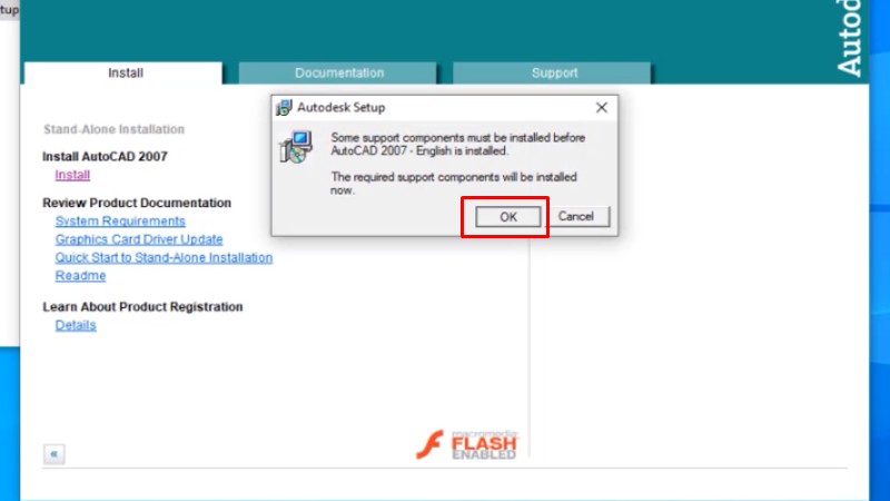 Tải AutoCAD 2007: Hướng Dẫn Cài Máy Cấu Hình Thấp 14 Bấm ok